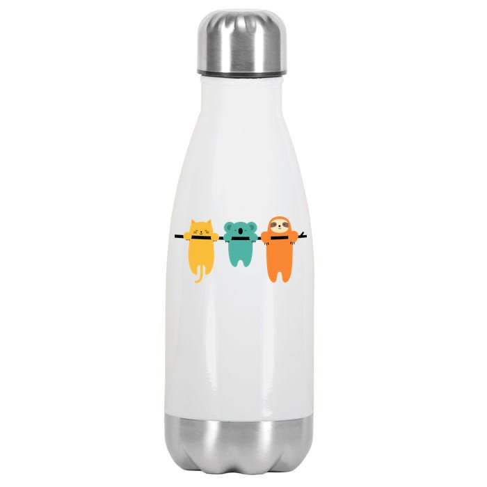 Hang In There Cat Sloth And Koala Cute Stainless Steel Insulated Water Bottle