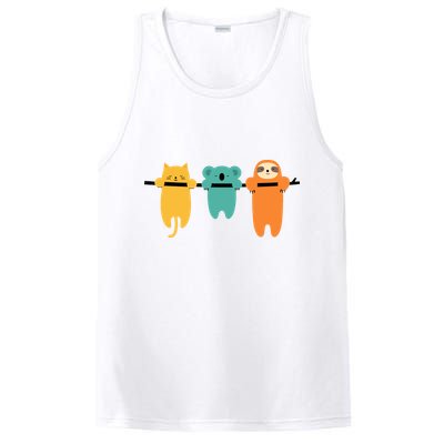 Hang In There Cat Sloth And Koala Cute PosiCharge Competitor Tank