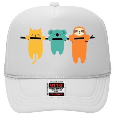 Hang In There Cat Sloth And Koala Cute Trucker Hat