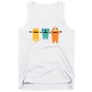 Hang In There Cat Sloth And Koala Cute Tank Top