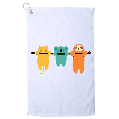 Hang In There Cat Sloth And Koala Cute Golf Towel