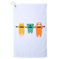 Hang In There Cat Sloth And Koala Cute Platinum Collection Golf Towel