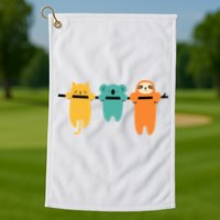 Hang In There Cat Sloth And Koala Cute Golf Towel