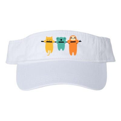 Hang In There Cat Sloth And Koala Cute Valucap Bio-Washed Visor