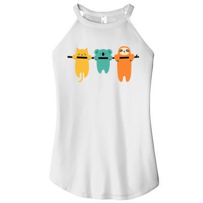 Hang In There Cat Sloth And Koala Cute Women's Perfect Tri Rocker Tank