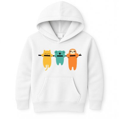 Hang In There Cat Sloth And Koala Cute Kids Hoodie