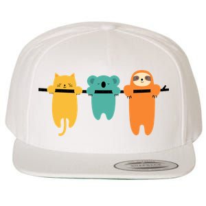 Hang In There Cat Sloth And Koala Cute Wool Snapback Cap