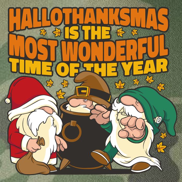 Hallothanksmas Is The Most Wonderful Time Of The Year Holiday Gnomes Legacy Tie Dye Trucker Hat