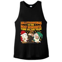 Hallothanksmas Is The Most Wonderful Time Of The Year Holiday Gnomes Ladies PosiCharge Tri-Blend Wicking Tank