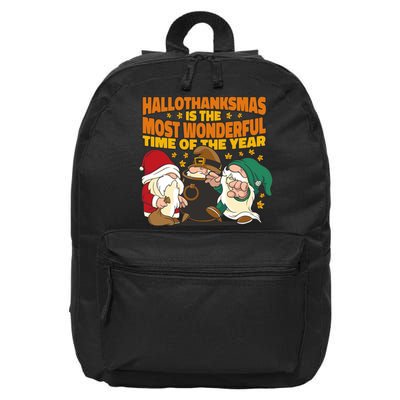 Hallothanksmas Is The Most Wonderful Time Of The Year Holiday Gnomes 16 in Basic Backpack