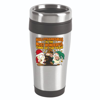 Hallothanksmas Is The Most Wonderful Time Of The Year Holiday Gnomes 16oz Travel Tumbler