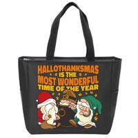 Hallothanksmas Is The Most Wonderful Time Of The Year Holiday Gnomes Zip Tote Bag