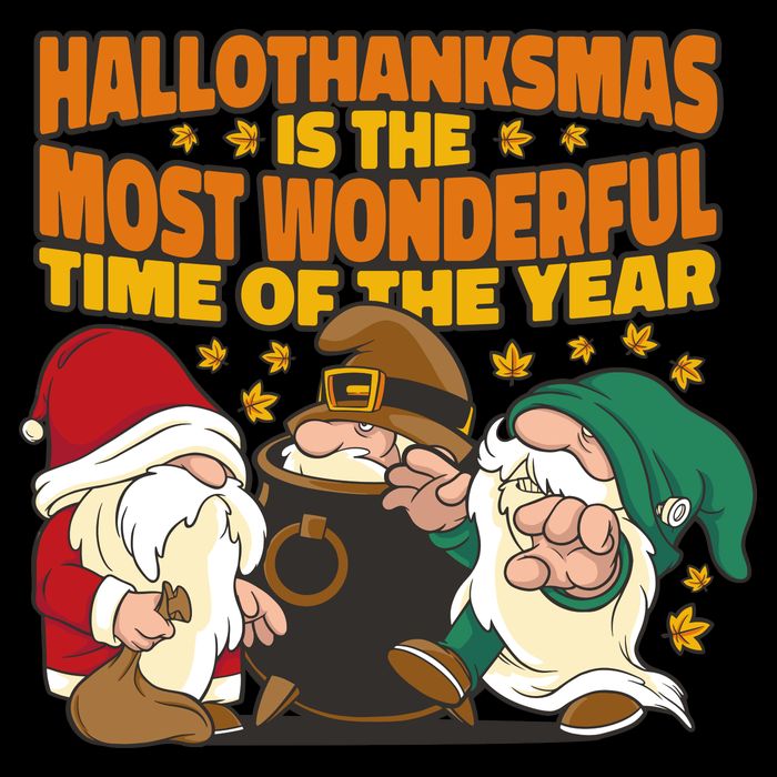 Hallothanksmas Is The Most Wonderful Time Of The Year Holiday Gnomes Zip Tote Bag