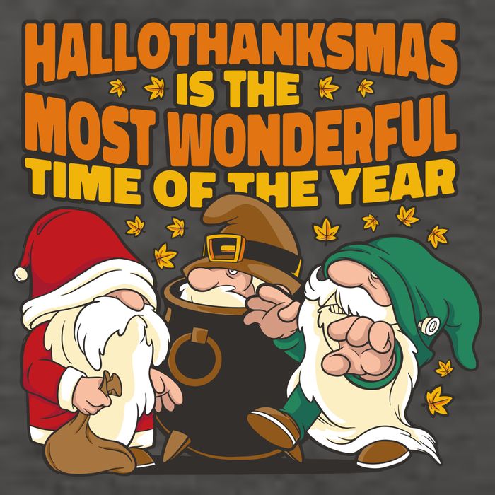 Hallothanksmas Is The Most Wonderful Time Of The Year Holiday Gnomes Vector Backpack