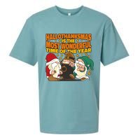 Hallothanksmas Is The Most Wonderful Time Of The Year Holiday Gnomes Sueded Cloud Jersey T-Shirt