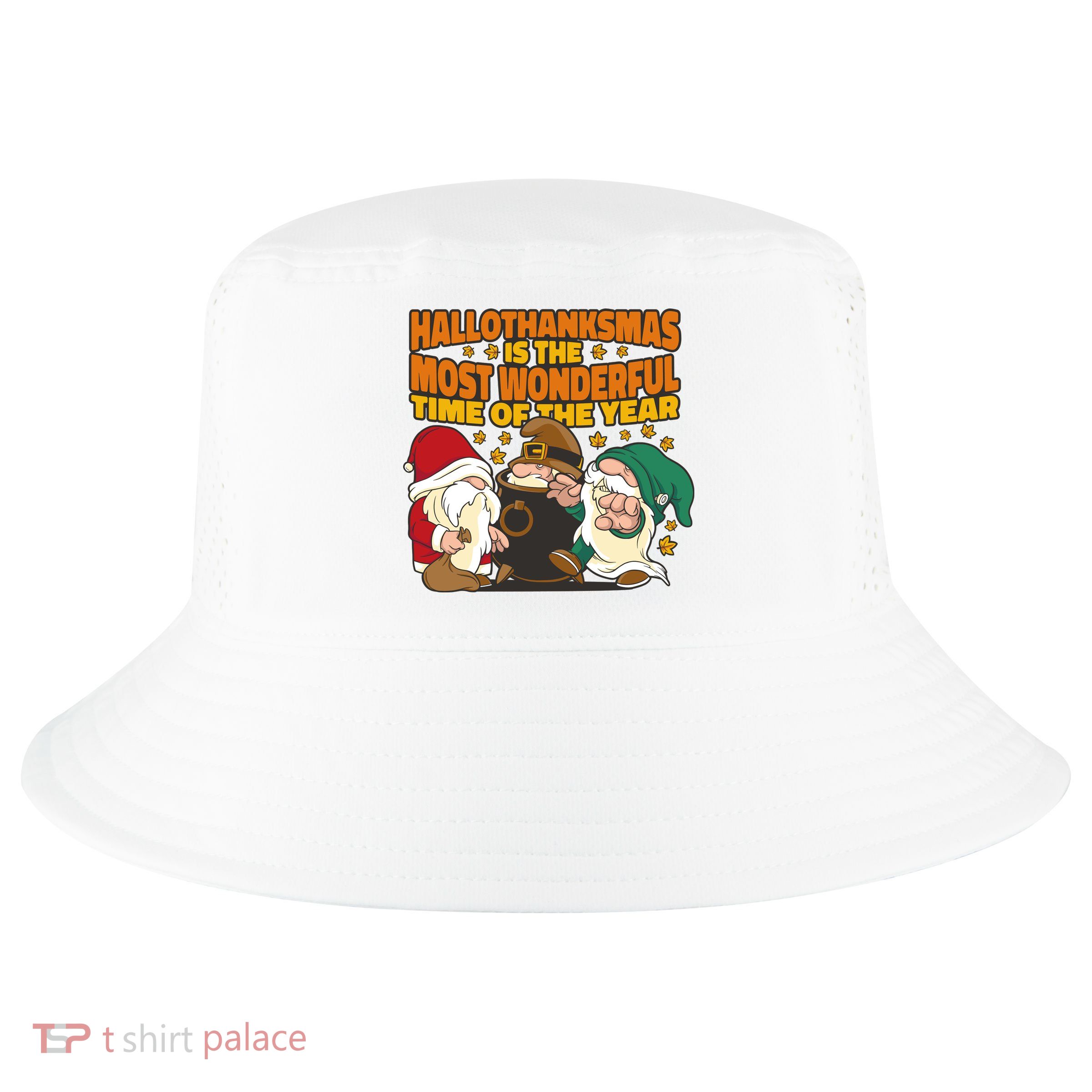 Hallothanksmas Is The Most Wonderful Time Of The Year Holiday Gnomes Cool Comfort Performance Bucket Hat