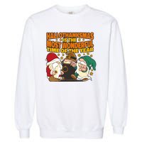 Hallothanksmas Is The Most Wonderful Time Of The Year Holiday Gnomes Garment-Dyed Sweatshirt