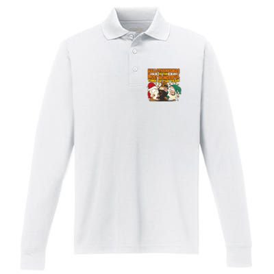 Hallothanksmas Is The Most Wonderful Time Of The Year Holiday Gnomes Performance Long Sleeve Polo