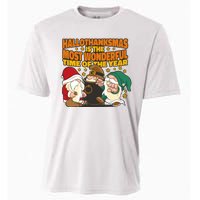 Hallothanksmas Is The Most Wonderful Time Of The Year Holiday Gnomes Cooling Performance Crew T-Shirt