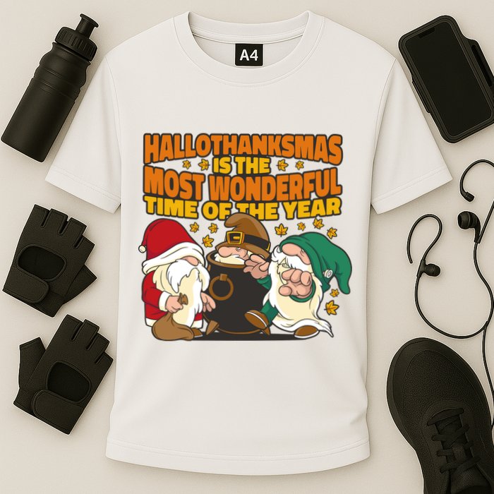 Hallothanksmas Is The Most Wonderful Time Of The Year Holiday Gnomes Performance Shirt