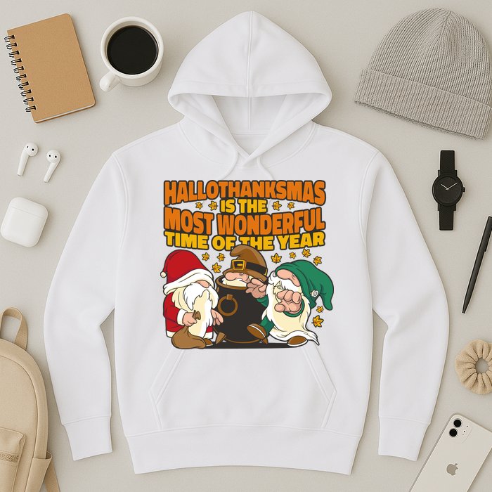 Hallothanksmas Is The Most Wonderful Time Of The Year Holiday Gnomes Hoodie
