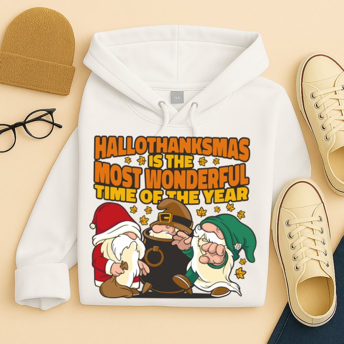 Hallothanksmas Is The Most Wonderful Time Of The Year Holiday Gnomes Hoodie