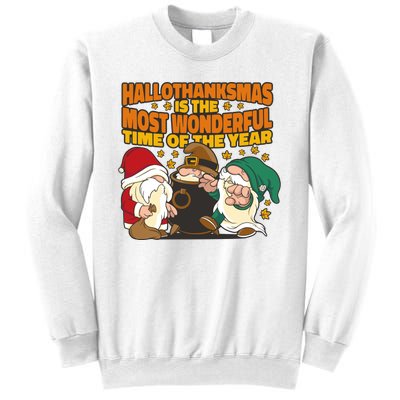 Hallothanksmas Is The Most Wonderful Time Of The Year Holiday Gnomes Sweatshirt