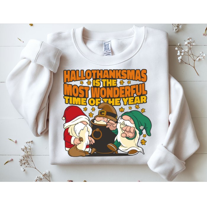 Hallothanksmas Is The Most Wonderful Time Of The Year Holiday Gnomes Sweatshirt