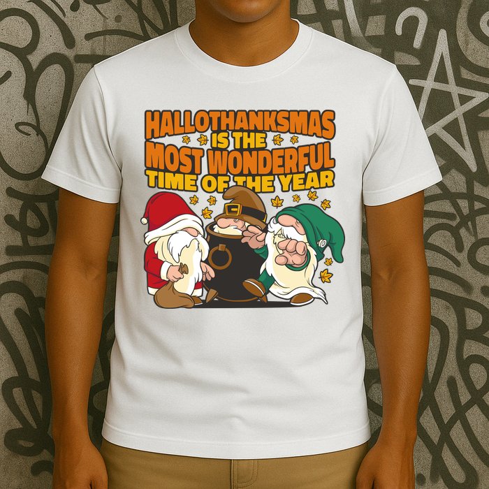 Hallothanksmas Is The Most Wonderful Time Of The Year Holiday Gnomes T-Shirt