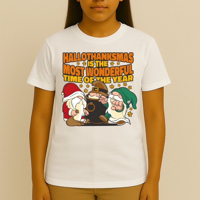 Hallothanksmas Is The Most Wonderful Time Of The Year Holiday Gnomes T-Shirt