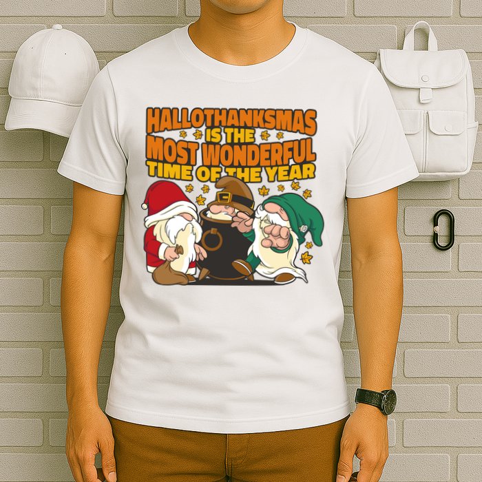 Hallothanksmas Is The Most Wonderful Time Of The Year Holiday Gnomes T-Shirt