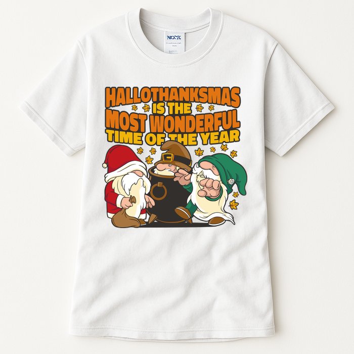 Hallothanksmas Is The Most Wonderful Time Of The Year Holiday Gnomes Tall T-Shirt