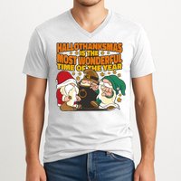 Hallothanksmas Is The Most Wonderful Time Of The Year Holiday Gnomes V-Neck T-Shirt