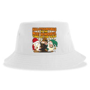 Hallothanksmas Is The Most Wonderful Time Of The Year Holiday Gnomes Sustainable Bucket Hat