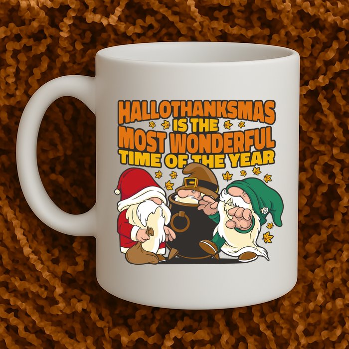 Hallothanksmas Is The Most Wonderful Time Of The Year Holiday Gnomes Mug