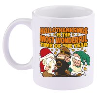 Hallothanksmas Is The Most Wonderful Time Of The Year Holiday Gnomes 11oz C Handle Ceramic Mug