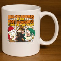 Hallothanksmas Is The Most Wonderful Time Of The Year Holiday Gnomes 11oz C Handle Ceramic Mug