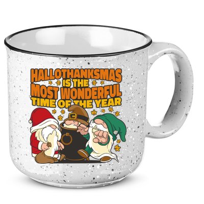 Hallothanksmas Is The Most Wonderful Time Of The Year Holiday Gnomes 15oz Campfire Ceramic Mug