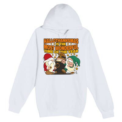 Hallothanksmas Is The Most Wonderful Time Of The Year Holiday Gnomes Premium Pullover Hoodie