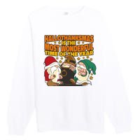 Hallothanksmas Is The Most Wonderful Time Of The Year Holiday Gnomes Premium Crewneck Sweatshirt