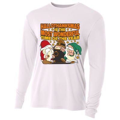 Hallothanksmas Is The Most Wonderful Time Of The Year Holiday Gnomes Cooling Performance Long Sleeve Crew