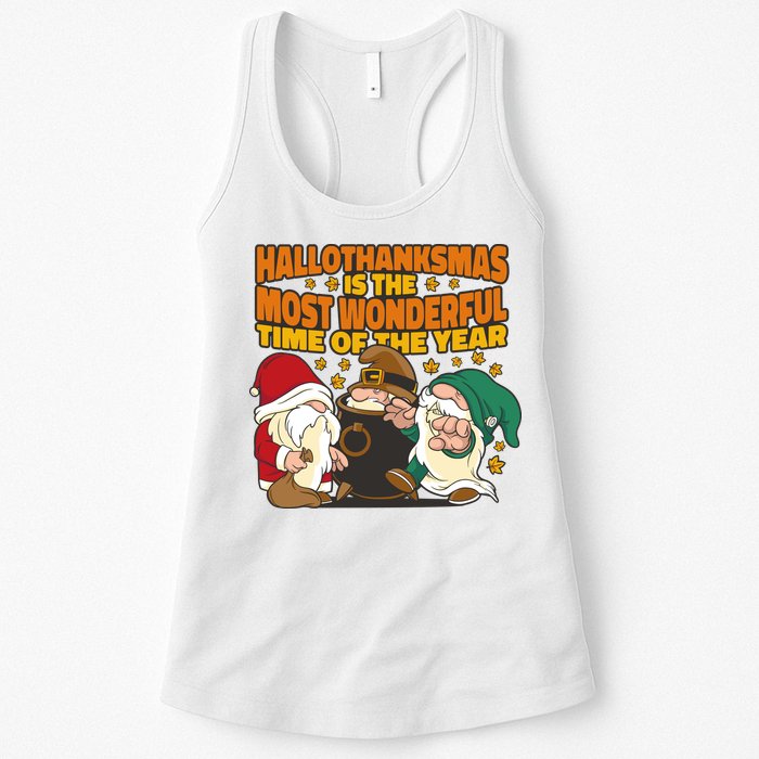 Hallothanksmas Is The Most Wonderful Time Of The Year Holiday Gnomes Womens Tank Top