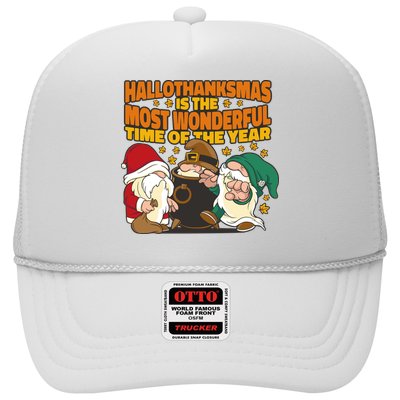 Hallothanksmas Is The Most Wonderful Time Of The Year Holiday Gnomes Trucker Hat