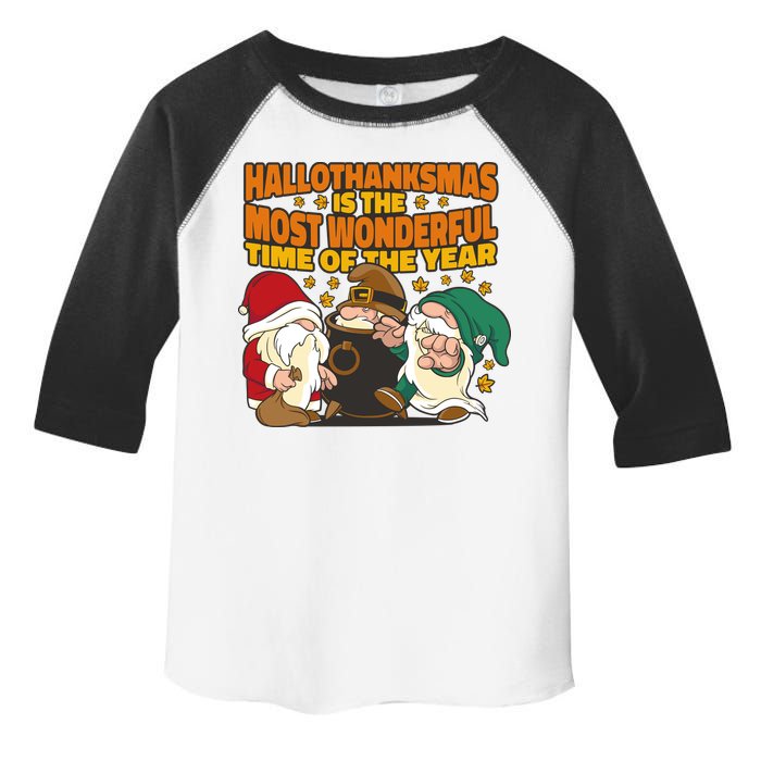 Hallothanksmas Is The Most Wonderful Time Of The Year Holiday Gnomes Toddler Fine Jersey T-Shirt
