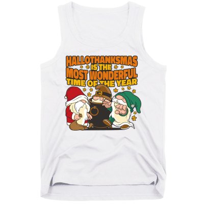 Hallothanksmas Is The Most Wonderful Time Of The Year Holiday Gnomes Tank Top