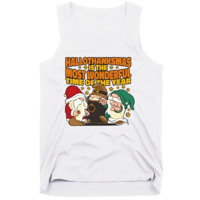 Hallothanksmas Is The Most Wonderful Time Of The Year Holiday Gnomes Tank Top