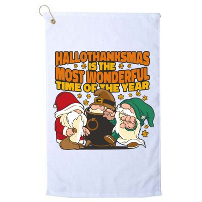 Hallothanksmas Is The Most Wonderful Time Of The Year Holiday Gnomes Golf Towel
