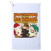 Hallothanksmas Is The Most Wonderful Time Of The Year Holiday Gnomes Golf Towel