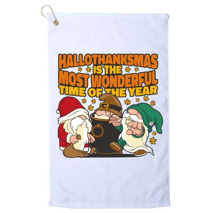 Hallothanksmas Is The Most Wonderful Time Of The Year Holiday Gnomes Golf Towel