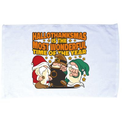 Hallothanksmas Is The Most Wonderful Time Of The Year Holiday Gnomes Microfiber Hand Towel